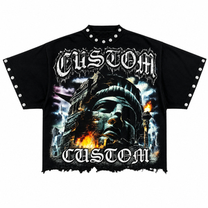 Hot Selling Graphic DTG Print <b>T</b>-<b>Shirt</b> 100% Cotton Jersey New Trendy Vintage Style Short Sleeve <b>T</b> <b>Shirt</b> For Unisex OEM Tee <b>Shirts</b> - Product Image 4