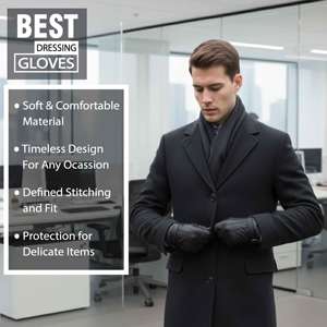 Guantes Térmicos de Invierno de Cuero Negro Impermeables al por Mayor OEM para Ciclismo, Uso en Exteriores, Pantalla Táctil y Seguridad al Conducir - Product Image 4