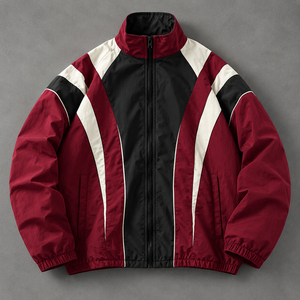 <b>Men's</b> Color Block Racer <b>Jacket</b> Windproof Stand Collar Zipper Autumn Sporty Outerwear winter <b>pullover</b> windbreaker <b>jacket</b> - Product Image 3