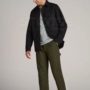 Veste d'hiver en toile 100% coton au design tendance, tissu de haute qualité, durable, tenue streetwear à la mode, logo sur le devant - Product Image 4