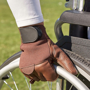 Premium Quality Classic Sheep Grain Leather Wheelchair Gloves Fingerless Industrial Safety Personal Protective Gloves Casual Gym - Product Image 5
