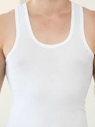 Chaleco Casual para Hombre STELLAR STR-MV07, Transpirable, Color Blanco Liso, Logotipo Frontal, 100% Algodón Tejido, 120g, para Gimnasio - Product Image 2