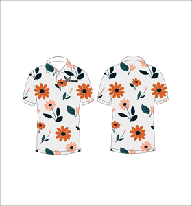 เสื้อโปโลพิมพ์ลายเดซี่แบบกำหนดเอง เสื้อโปโลสำหรับตีกอล์ฟแบบระเหิดสี แขนสั้น เสื้อผ้ากีฬาทีมลำลอง - Product Image 4