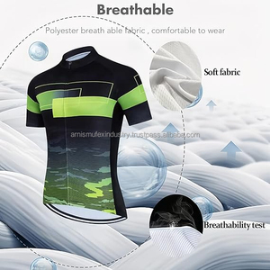 Ensembles de cyclisme pour hommes les plus vendus, personnalisés, imprimés par transfert thermique, écologiques, respirants, à séchage rapide, coupe-vent de haute qualité 140g OEM - Product Image 2