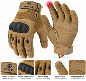Tactical Full Finger Motorcycle <b>Gloves</b> Hard <b>Knuckle</b> Protection Breathable Anti-Slip Reinforced Palm Adjustable Wrist Closure - Product Image 1
