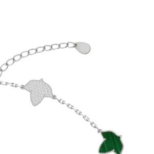 Collier AKA 10 Ivy Malachite plaqué or 24 carats pour femmes, élégant, couleur vert et or, feuille de lierre, bijoux de mode, pendentif de luxe - Product Image 2