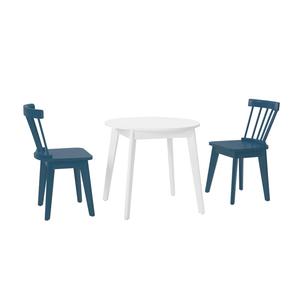 ชุดเก้าอี้โต๊ะสีขาวสีฟ้าสไตล์โมเดิร์นเฟอร์นิเจอร์ห้องเด็กเล่นไม้สำหรับเด็กก่อนวัยเรียนห้องรับประทานอาหาร/ห้องนั่งเล่นสำหรับเด็กวัยหัดเดิน - Product Image 2