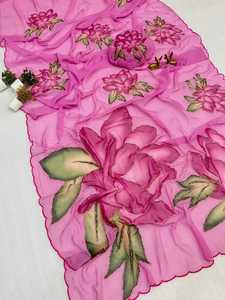 ผ้าซารีพิมพ์ลายจอร์เจตต์รุ่นล่าสุด แห้งเร็ว สวยหรู คุณภาพเยี่ยม พร้อมผ้าสำหรับตัดเสื้อ สำหรับงานปาร์ตี้ฤดูร้อน ลายดอกไม้ใหม่ น้ำหนักเบา - Product Image 5