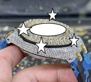 <b>Automatic</b> Luxury Sport Stainless Steel <b>Chronograph</b> Watch Crystal Mechanical Movement Fully Moissanite Bracelet Hip Hop Style - Product Image 2