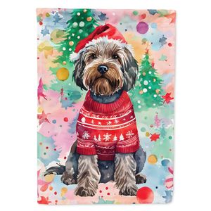 Multicolor Wirehaired Pointing Griffon Navidad jardín bandera ilustraciones para Patio decorativo buzón bandera para jardín flor - Product Image 1