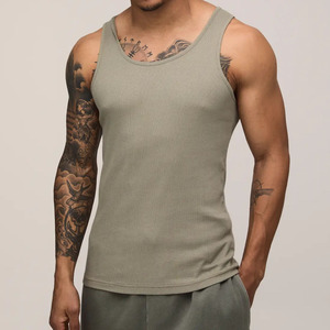 Débardeur Homme Noir Uni en Coton Tricoté de Haute Qualité 100% Coton, Col Rond, Sans Manches, Coupe Musclée, Respirant, pour Tenue Décontractée - Product Image 1