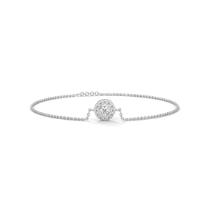 White Gold Oval Diamond <b>Bracelet</b> Halo Link <b>Bangle</b> Sparkling Jewelry Gift for Women - Product Image 1