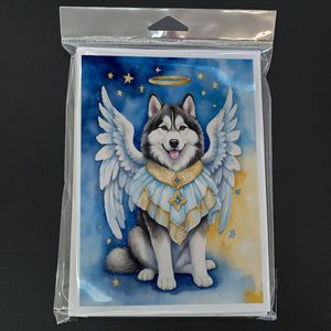 Whimsical A7 Tamaño 5x7 Alaskan Malamute My Angel Tarjetas de notas en blanco Paquete de 8 con sobres para saludos - Product Image 3