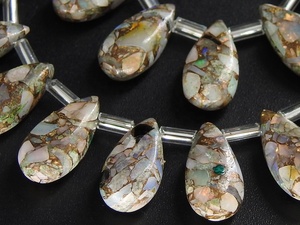 Cuentas de piedra de lágrima de ópalo australiano 15X7MM Multi fuego suave pulido hecho a mano cobre joyería fabricante suministros mayorista - Product Image 6