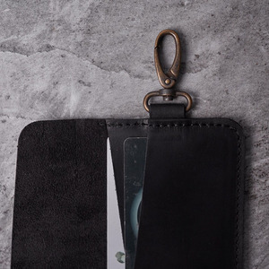 Premium Leather Key Holder manufacturer luxury leather travel organizer providing secure compartments for keys cards and cash - Product Image 5