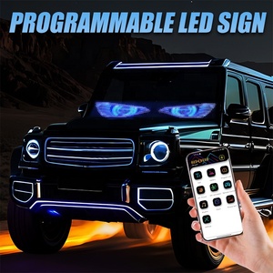 Contrôleur d'affichage usb personnalisé programmable devil eyes slim rgb intérieur flexible écran led matrice de panneau lumineux pour voiture camion - Product Image 4