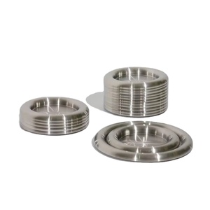 Ensemble de sous-verres en acier inoxydable élégant plateaux à boissons ronds à surface lisse pour la maison et le bureau sous-verres antidérapants durables pour boissons - Product Image 3