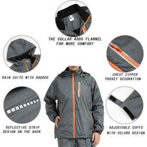 Ensemble de pluie haut de gamme avec personnalisation de marque, résistant à l'eau et au vent, pour le travail en extérieur, unisexe - Product Image 4