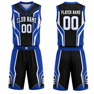 Uniforme de Baloncesto Personalizado Azul Rey y Naranja, Sublimado, Transpirable, de Poliéster, Unisex para Adultos - Product Image 1