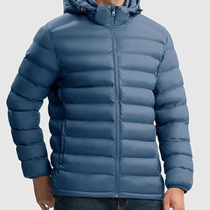 <b>Mens</b> Insulated Thick Puffer <b>Jacket</b> Removable Hood Water Resistant 100% Nylon Soft Fabric 4 Pocket Elastic Cuffs Adjustable Front - Product Image 3