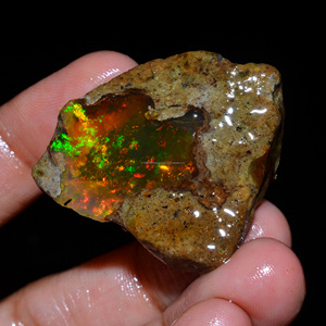 โอปอลเอธิโอเปียเกรด AAA แท้ 100% แบบหยาบ 4 ชิ้น คุณภาพระดับ Welo Fire Oily  ได้รับการรับรองจากผู้ตรวจสอบบุคคลที่สาม สำหรับทำเครื่องประดับ - Product Image 5