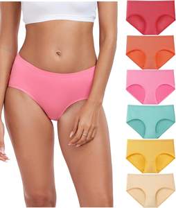 Culottes Hipster Femme Douces en Coton Extensible Respirant Coupe Confortable Couverture Complète Unies Quotidiennes - Product Image 1