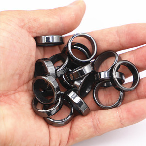 Anel de Dedo Masculino de Hematita Plana 6mm de Largura Não Magnético Preto Mineral Liso - Product Image 4