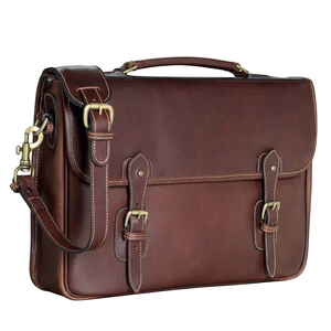 Sac messager pour ordinateur portable en cuir de veau brun de haute qualité, classique, durable, imperméable, écologique, antichoc et léger - Product Image 6