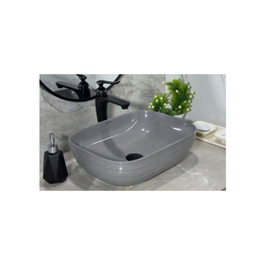 Lavabo de encimera de cerámica marrón elegante Lavabo portátil para baño Comedor Área de lavado y tocador Uso en mostrador - Product Image 5