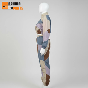 Wholesale Streetwear Style Windbreaker Tracksuit Set Zipper Jacket Jogger <b>Pants</b> Waterproof Breathable Comfortable Fit for Women - Product Image 2