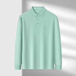 Polo de manga larga para hombre, estilo casual de negocios, cuello sencillo, corte holgado, ideal para primavera y otoño, de fábrica OEM. - Product Image 2