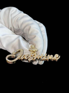 Luxury <b>Custom</b> <b>Name</b> Pendant Moissanite Diamond 925 Silver Rhodium Plated Iced Out Hip Hop <b>Necklace</b> Charm Gift For Unisex - Product Image 3