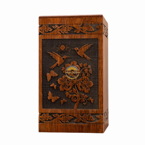 AYAANS Rosewood wooden Hand Carved Wooden Hot Selling cremation Urn <b>Box</b> for Adult Ashes Wholesale Cremation Urns (6X6X11)IN - Product Image 3