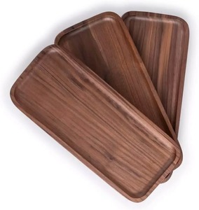 ถาดเสิร์ฟไม้สี่เหลี่ยม Whisper Wood ทำจากไม้เนื้อแข็งขัดเงา ดีไซน์เรียบง่าย ทนทาน เหมาะสำหรับเสิร์ฟอาหาร ถาดทำมือ - Product Image 1