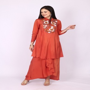 Stylish Women Trend Store 2pc Dhoti Kurta <b>set</b> with Beads work orange <b>colour</b> For Elegant Fashion Lovers - Product Image 4
