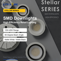 LiteHome Stellar SMD LED Downlight 12W-45W Spot encastré au plafond 2700K IP44 Aluminium Angle de faisceau 60° pour magasin de détail