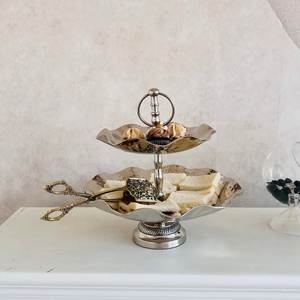 New Arrivals Double Lace Eco-Friendly Modern Design Stainless Steel <b>Cake</b> <b>Stand</b> with Customizable Options for Home & Hotel Decor - Product Image 1