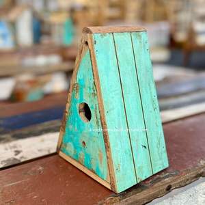 Casa para Pájaros Reciclada, Hecha a Mano, Sostenible, de Madera, Estilo Barco, Color Madera Envejecida, Jaula Original para Pájaros, Casa para Pájaros Pequeños de Exterior - Product Image 2