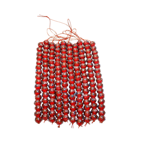 Cuentas de Vidrio Lampwork Rojas de 16 mm |   Cuentas de Diseño Floral Estilo Murano |   Hilo Artesanal de 8 Pulgadas para la Creación de Joyería DIY EXCEL - Product Image 5