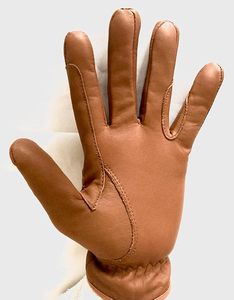 Guantes de Cuero Completos para Hombre y Mujer, Diseño de Fácil Colocación, Color Bronceado, para Montar a Caballo en Invierno - Product Image 4