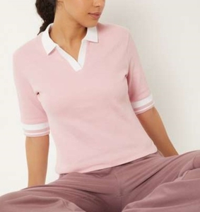 Camiseta Polo Sostenible para Mujer, Algodón Orgánico, Material de Poliéster Reciclado Ecológico, Diseño Minimalista, Prenda Básica - Product Image 4