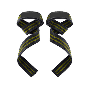 Sangles de musculation légères en coton noir et rouge, respirantes, pour l'entraînement en salle de sport, avec support de poignet, OEM 2026 - Product Image 1