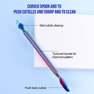 Herramienta profesional desechable para manicura y pedicura 2 en 1, raspador y empujador de uñas, herramienta de recorte de cutículas de acero inoxidable ANAAIF - Product Image 3