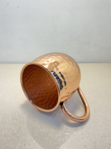 Premium Moscow Mule Copper Mug Handcrafted Hammered Pure Copper Barrel Cup with Copper Handle Barware Cocktail <b>Drinkware</b> - Product Image 4