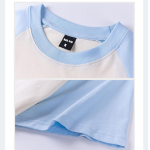 Customized High Quality Heavy 260gsm 100% Cotton Two Tone T Shirt <b>Baseball</b> Short Sleeve Top <b>Tee</b> Custom logo Crew Neck Blank - Product Image 3