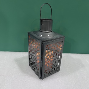 Decorative Iron Artisan Design Candle Lantern Vintage Hollow Pattern Tabletop Home Decor - Product Image 5