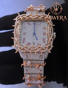 Hip Hop Moissanite Diamond Watch Luxury Bling Men's Wristwatch with Durable Stainless Steel Case for Everyday Wear - Product Image 1