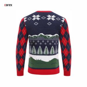 Suéter Corex Unisex de Invierno, Cuello Redondo, Tejido Jacquard, Transpirable, 100% Algodón, Jersey Navideño de 300g con Estampado Digital - Product Image 2