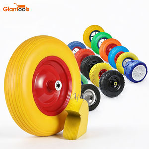 <span class=keywords><strong>Roue</strong></span> de brouette en mousse PU sans chambre à air, vente en gros d'usine OEM, 3.50-8 4.00-8, pneu en polyuréthane solide anti-crevaison pour chariot à main - Product Image 1
