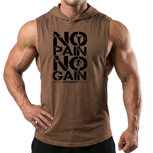 OEM Customizable Men's Sleeveless Workout Hoodie Tank <b>Top</b> Bodybuilding Muscle Tee Graphic Print Fitness Apparel Bulk Tank <b>Tops</b> - Product Image 5